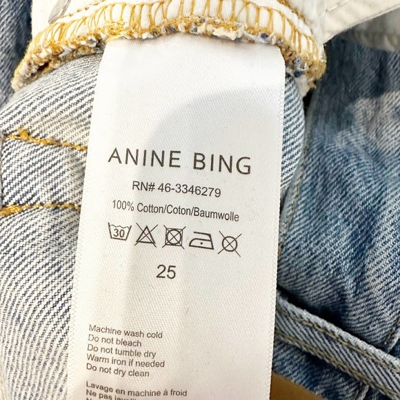 Anine Bing Light Blue Straight Leg Jeans - Picture 4 of 10